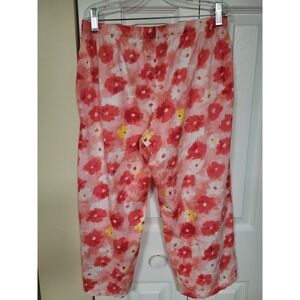 Felina Pink Floral Cotton Pajama Pants Womens Small C8242 Lounge Sleepwear